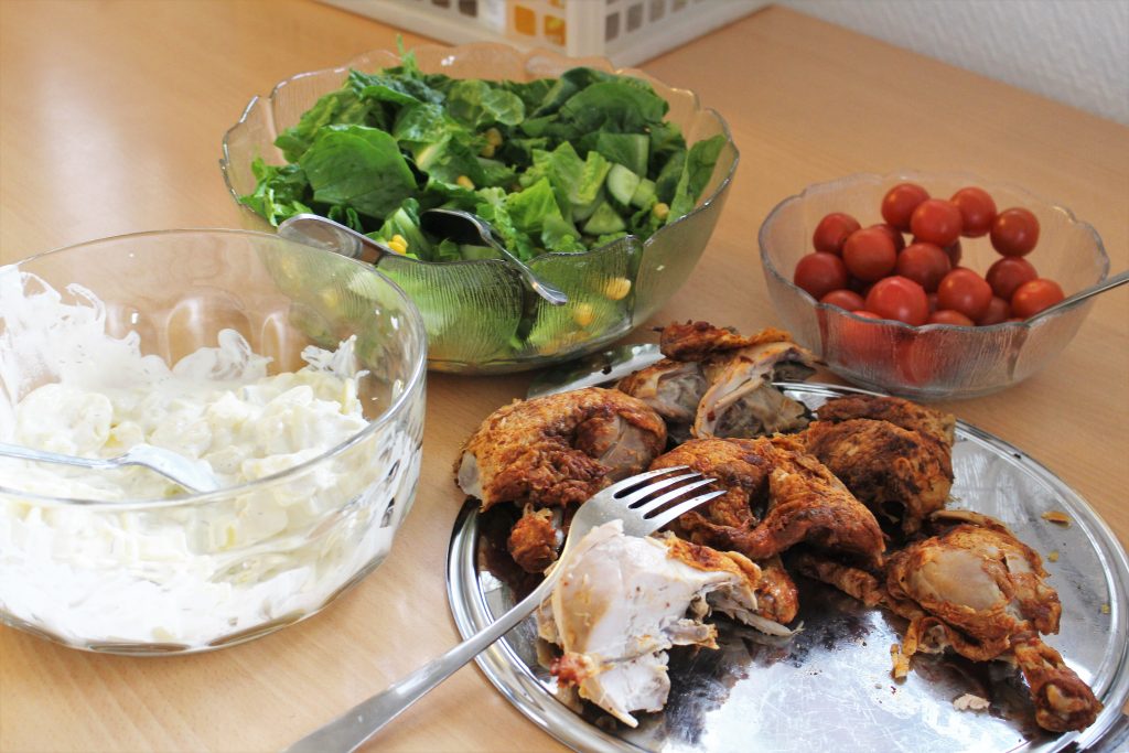 Lunch med grillad kyckling