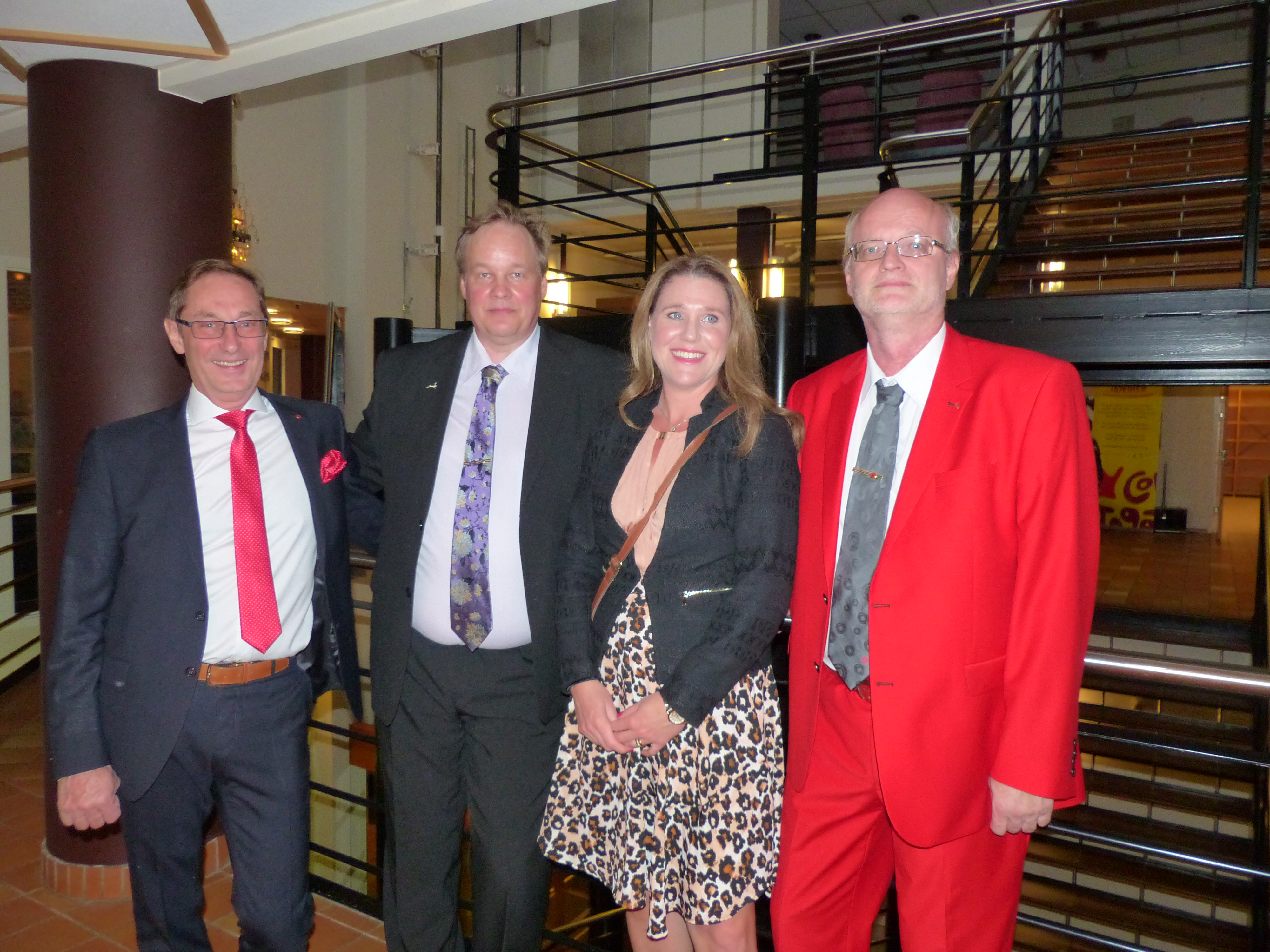 Gert Iwarsson, Rauno Rantaniemi från FUB:s systerorganisation i Finland, Kehitysvammaisten Tukiliitto ry, Maria Sundström och Thomas Jansson 