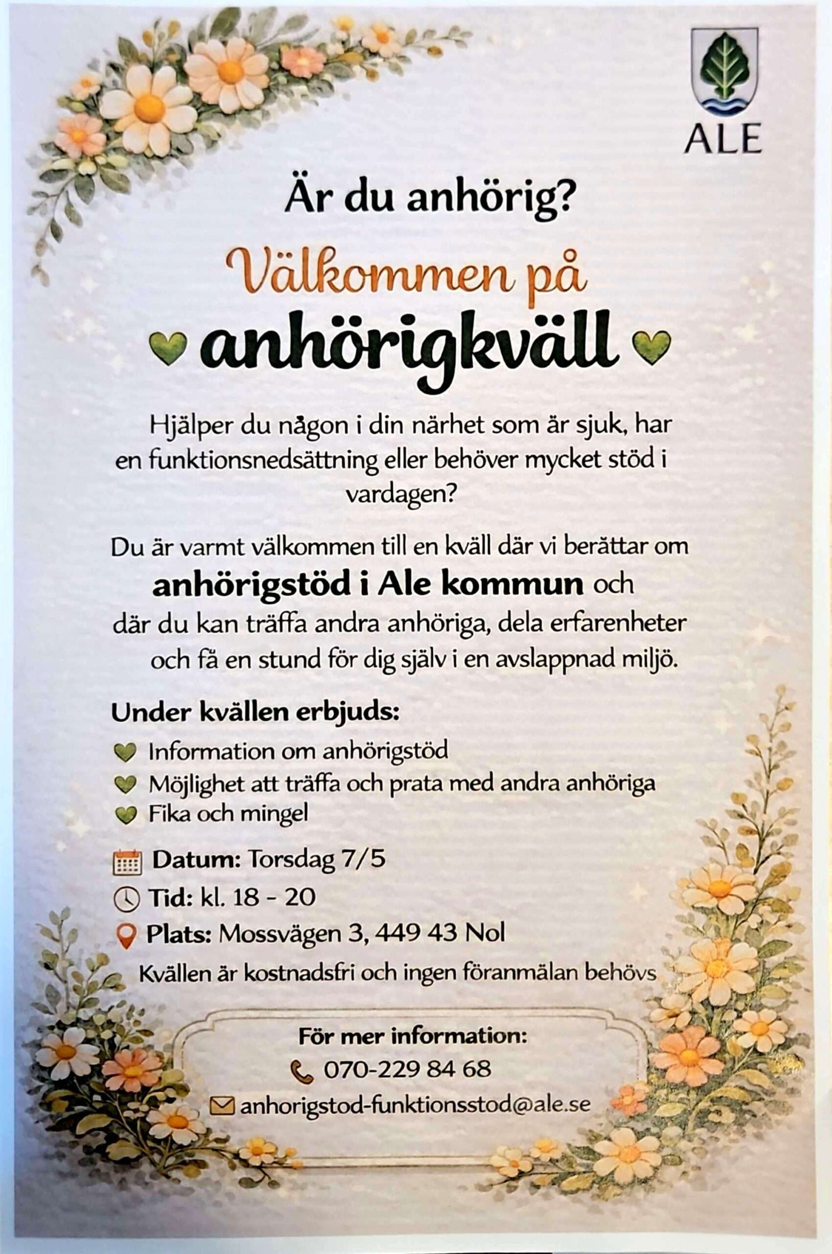 Anhörigkväll affisch