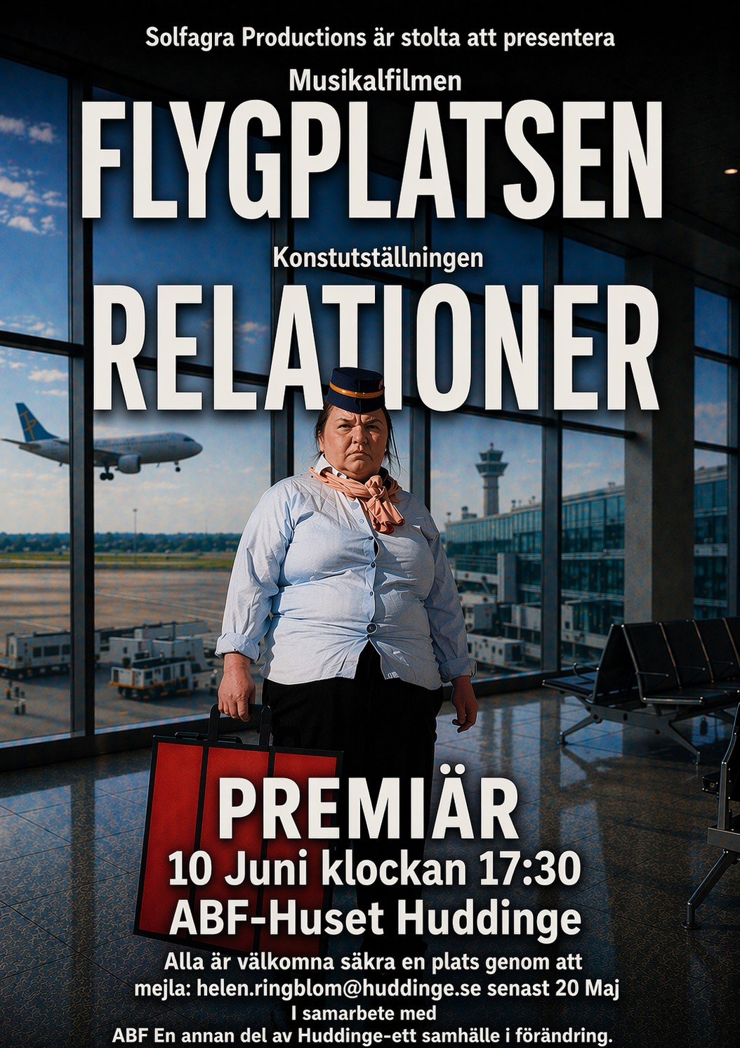 Affisch Flygplatsen med mejla till