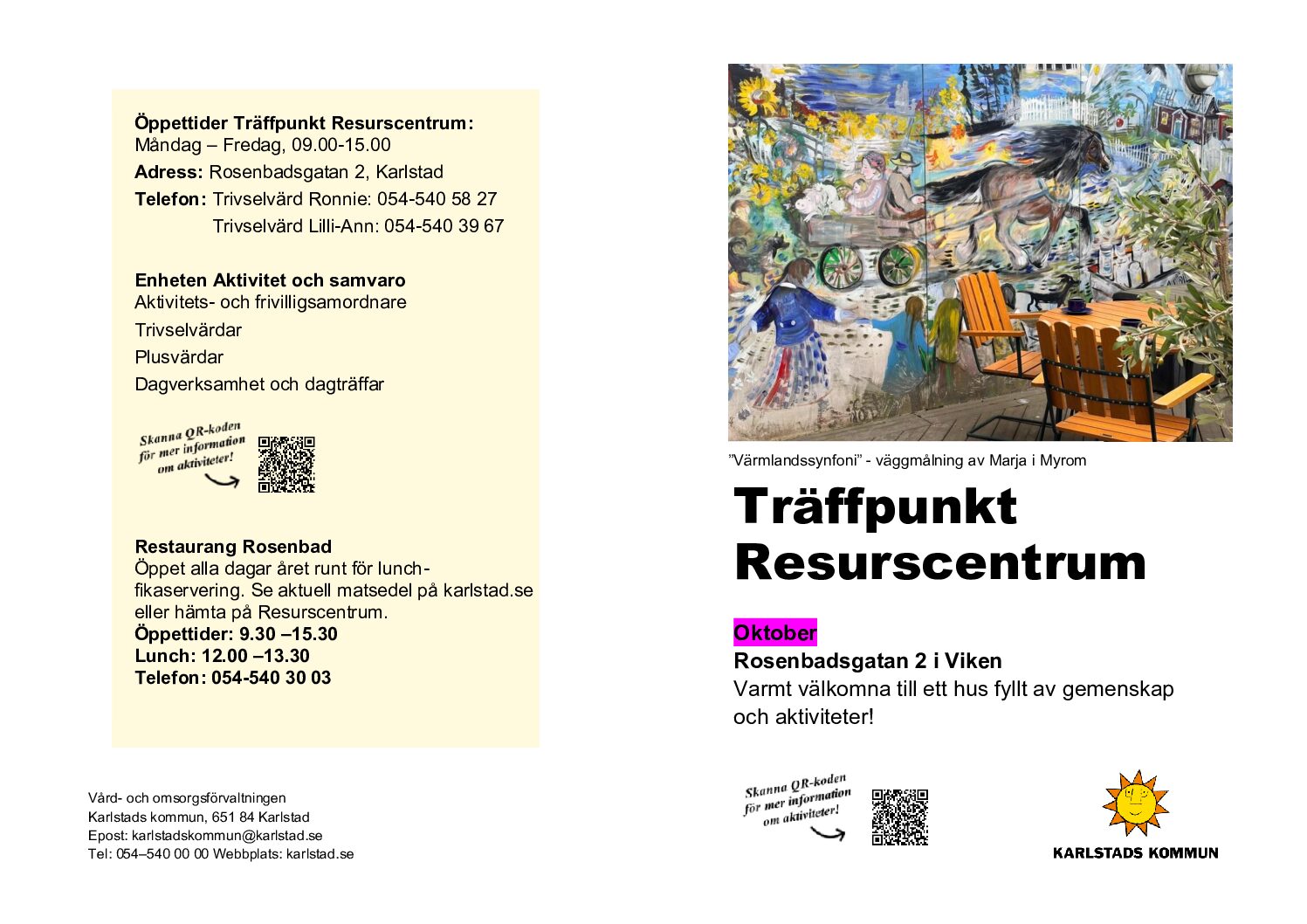 Resurscentrum slutgiltigt program Oktober