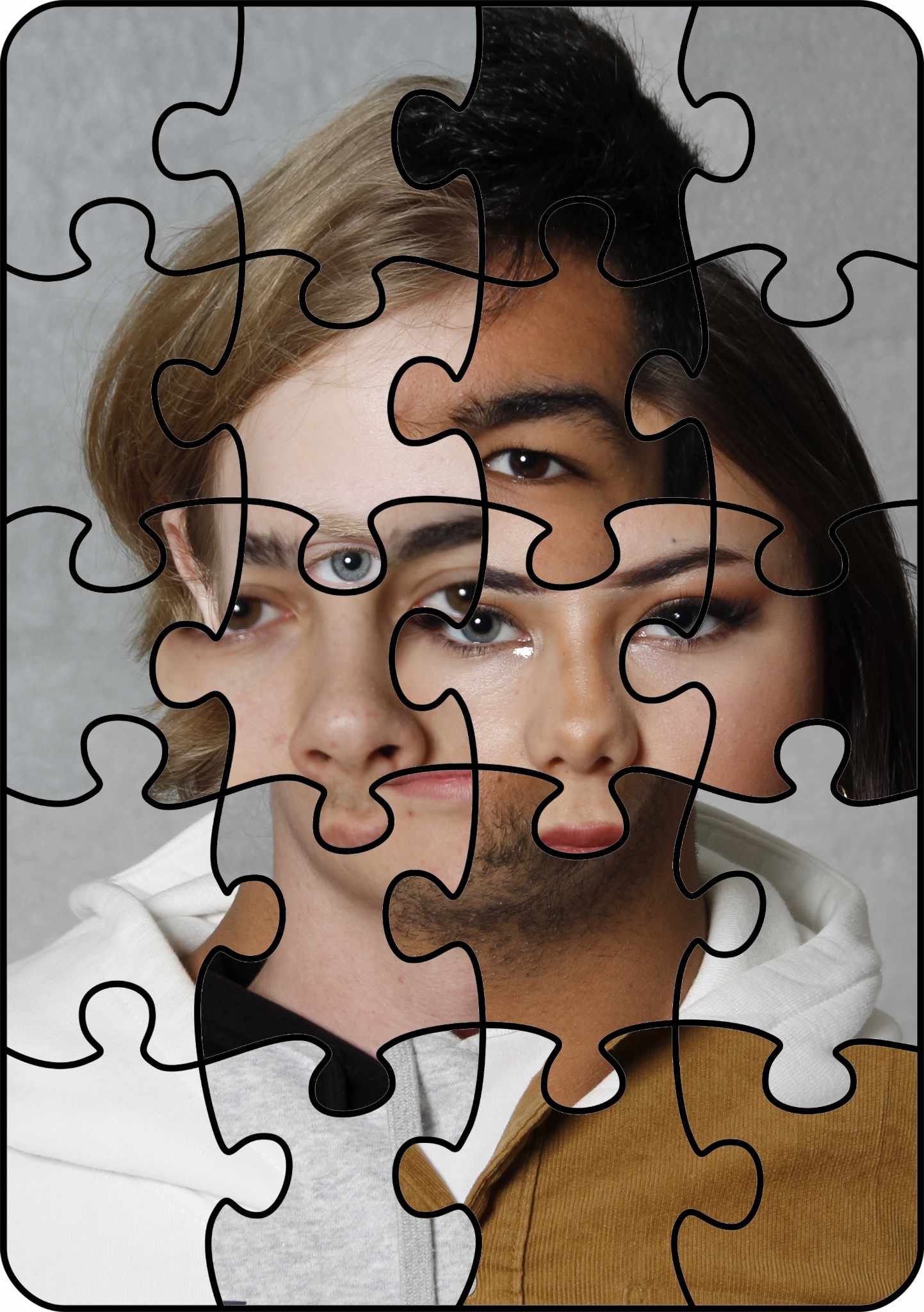 Konstutställning på Trekungagymnasiet. Bilden är gjord av skolans elever.