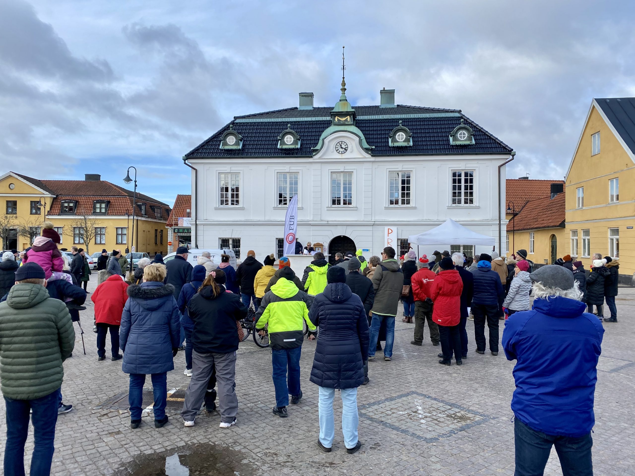 Manifestation publik bakifrån