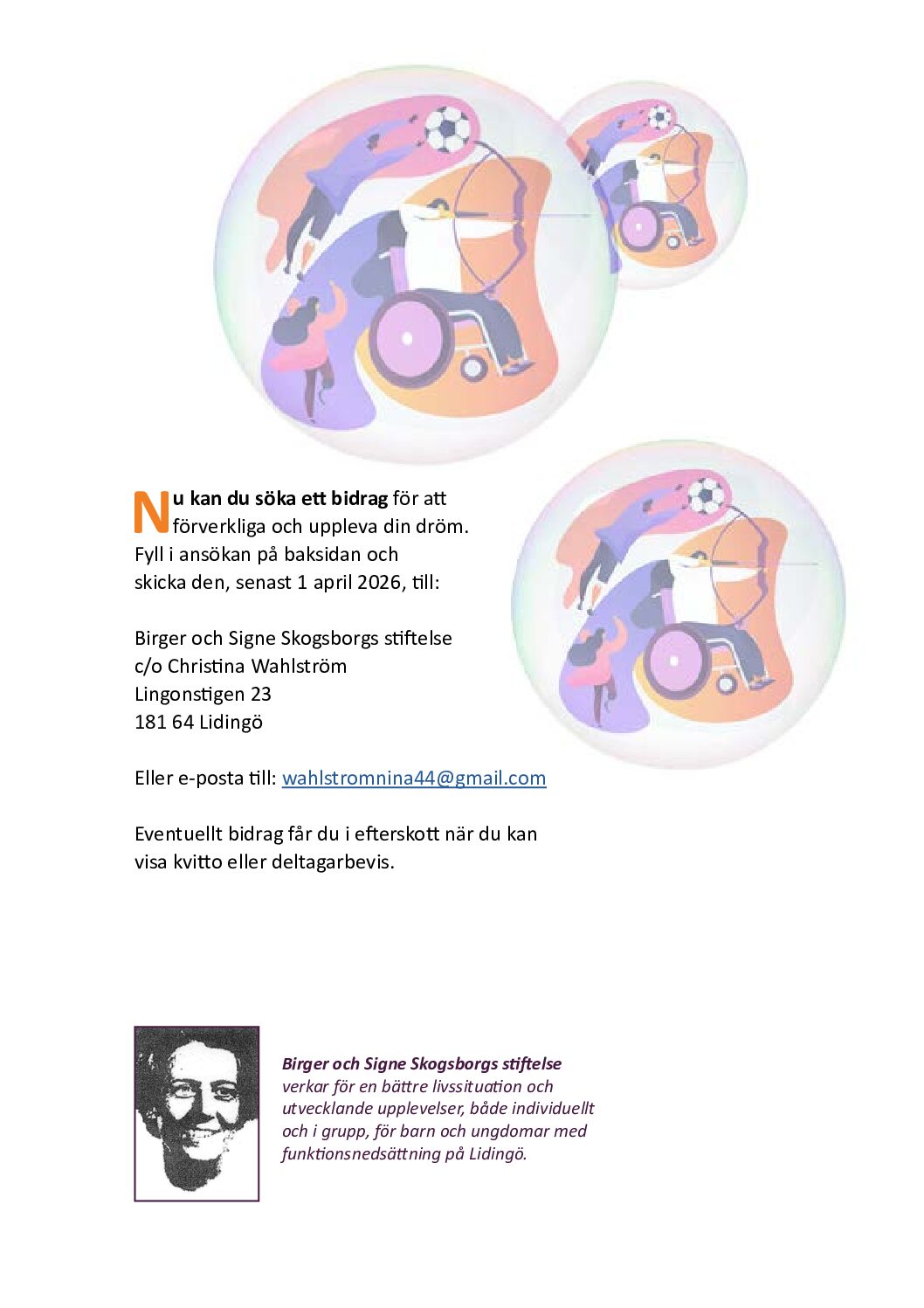 Signa Skogsborgs Stiftelse - Ansökan 2026