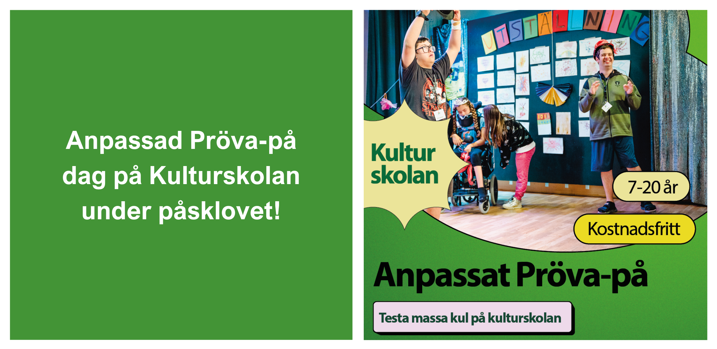 Anpassad Pröva-på dag på Kulturskolan under påsklovet!