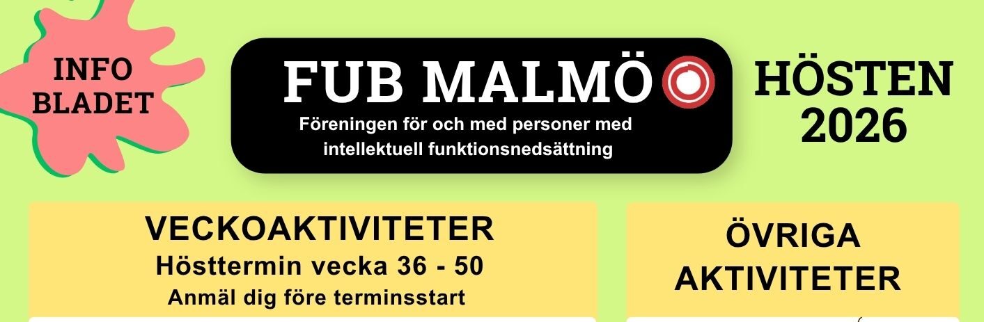 FUB MALMÖ Infoblad  höst  2026