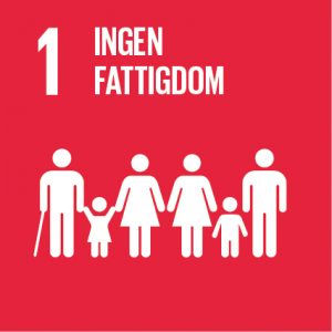 symbol för mål 1 i Agenda 2030 "Ingen fattigdom"
