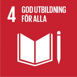 symbol för mål 4 i Agenda 2030 "God utbildning för alla"