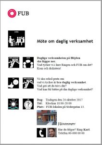 Exempel på inbjudan till möte med pictobilder och foton