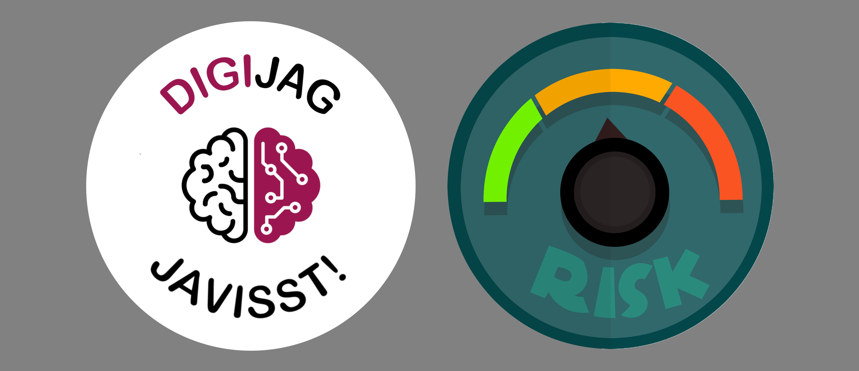 DigiJag Javisst-logotyp plus Riskmätare av Mohamed Hassana från Pixabay